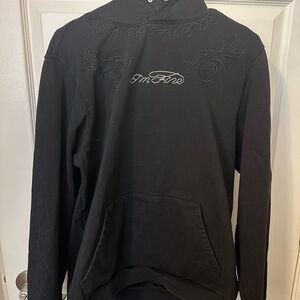 OTTO by Kris “I’m Fine” Black Skeleton Dog Hoodie with Embroidered Details